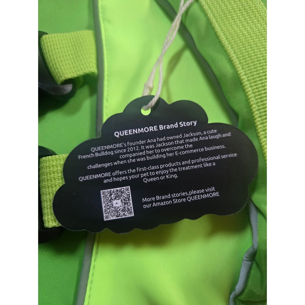 Queenmore Dog Life Jacket Neon Green Ripstop Pet Safety Vest Small Reflective - Picture 3 of 5